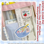 UINSUE Cute Pen case Adorable Bunny Transparent 3-Layer Large Capacity Pencil - Image 6