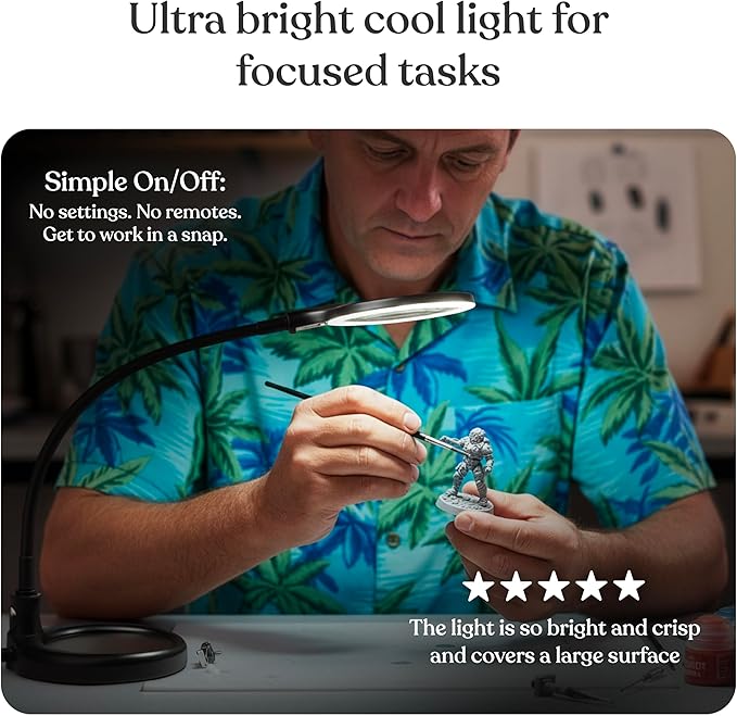 Brightech LightView Pro Flex 2 in 1 Magnifying Desk Lamp, 2.25x Light Magnifier - Image 3