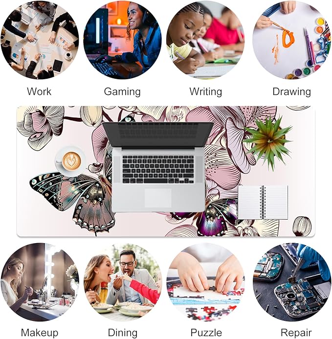 QIYI Large Mouse Pad, PU Leather Desk Blotter Protector, Waterproof Computer - Image 7