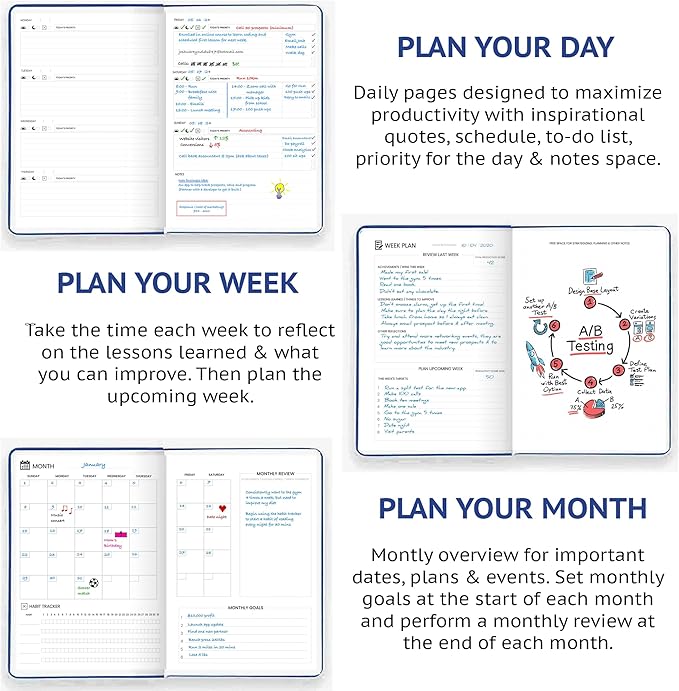 Wyze Planner Undated Daily Planner – 1-Year B5 Productivity Organizer - Image 4