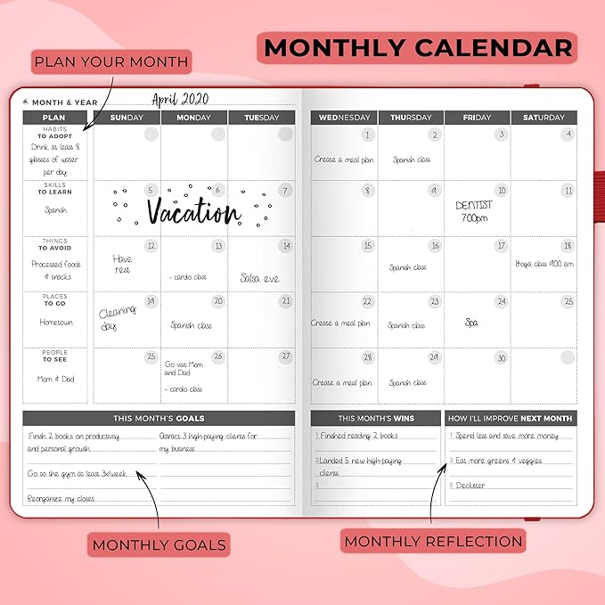 Clever Fox Planner – Undated Weekly & Monthly Planner - Image 4