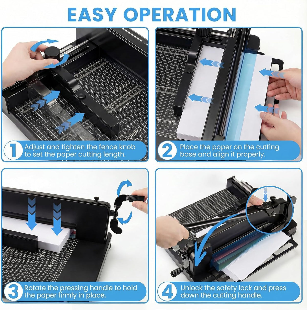 Heavy Duty Paper Cutter for A4 Paper, 12 Inch Guillotine Cutter