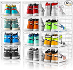 Amllas 12 Pack Clear Shoe Boxes Stackable, Shoe Storage Boxes by Amllas