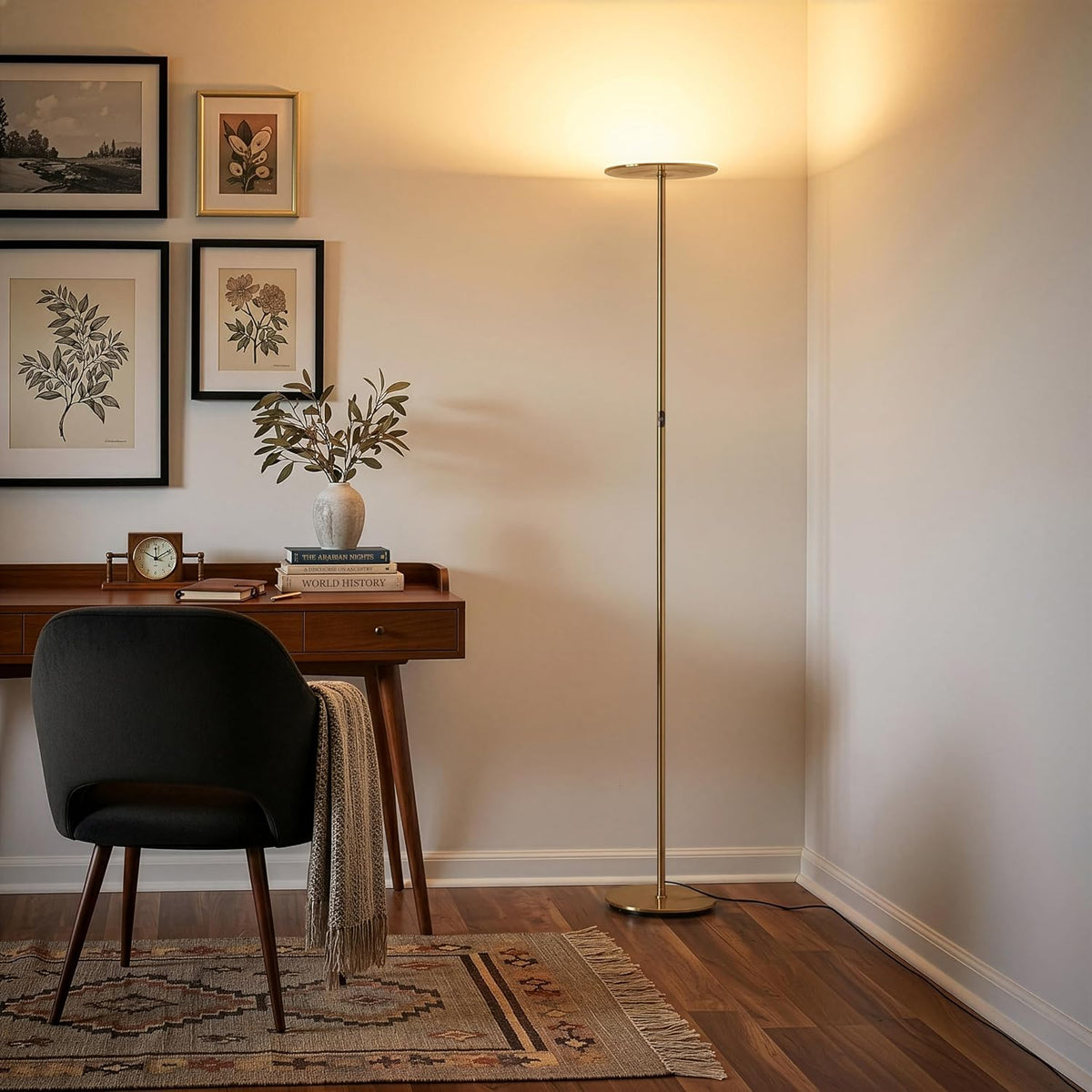 Brightech Sky Flux Dimmable LED Floor Lamp – Super Bright Floor Lamp with 3 L...