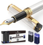 Dryden Designs Fountain Pen Medium Nib, Pearl White, Left and Right Handed by DrydenDesigns