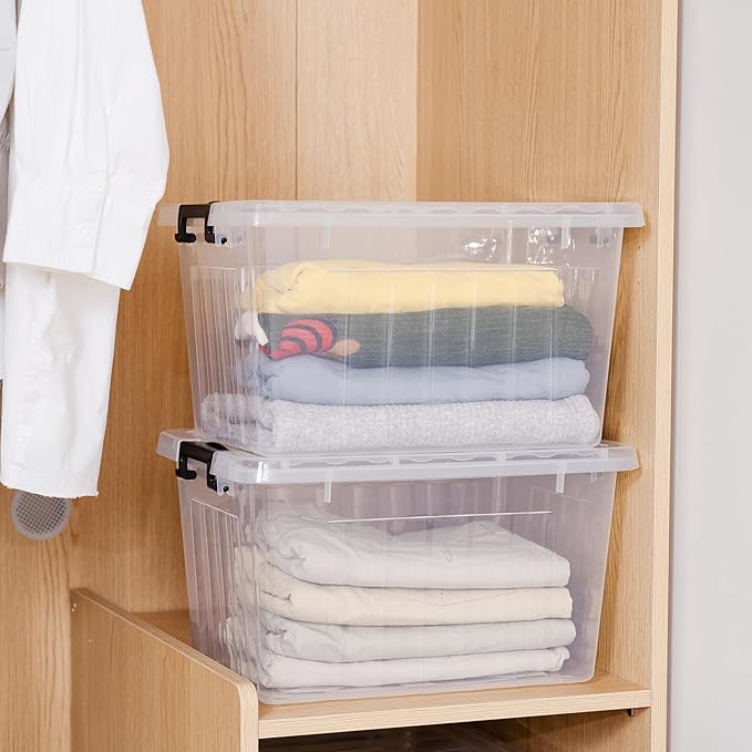 Citylife 22 QT Clear Plastic Storage Bins - Image 4