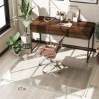 30" x 48" Tempered Glass -Glass Chair Mat, Heavy Duty Hard Floor Mat with Round Corner and Polished Edge, Office Chair Mat for Carpet Office Home Hardwood Floor Desk
