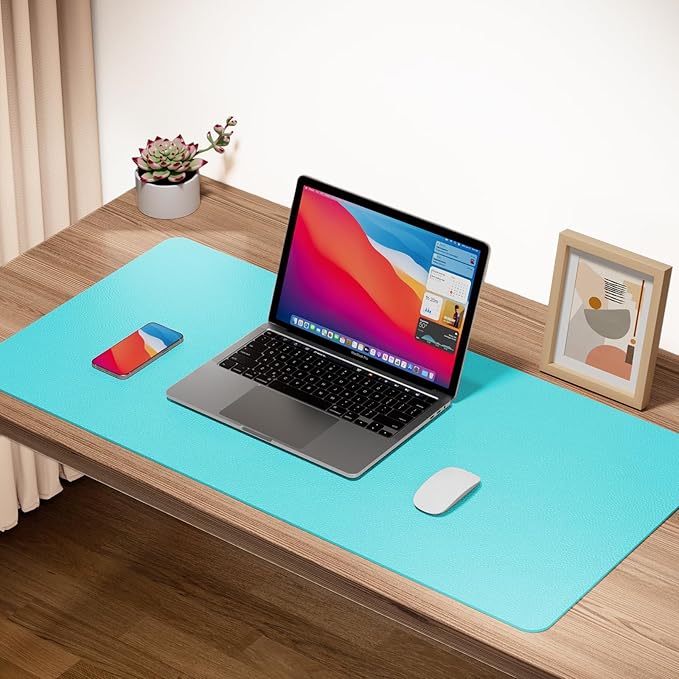 Boutilon Leather Desk Pad Protector, Non-Slip Mouse Pad, Laptop Desk Pad - Image 2
