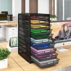 Natwind Mesh file organizer 10 drawers, Office Supplies Desktop Organizers and