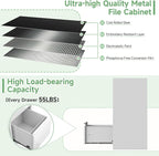 3-Drawer File Cabinet with Lock, Metal Vertical Filing Cabinets - Image 7