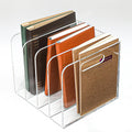 AIDIMOO Acrylic Magazine File Holder, 4 Vertical Compartments Desk Document