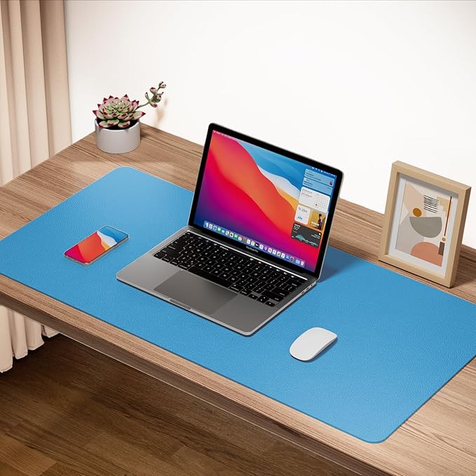 Boutilon Leather Desk Pad Protector, Non-Slip Mouse Pad, Laptop Desk Pad - Image 2