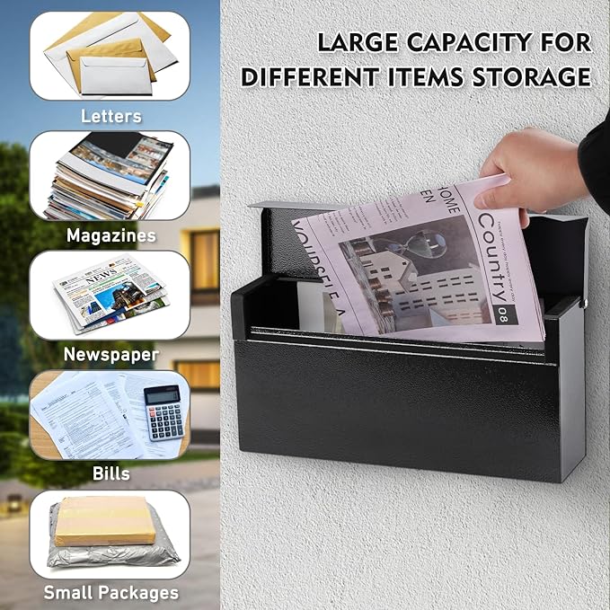 KYODOLED Wall-Mount Mailbox, Large Capacity Mail Box, Mailboxes - Image 3