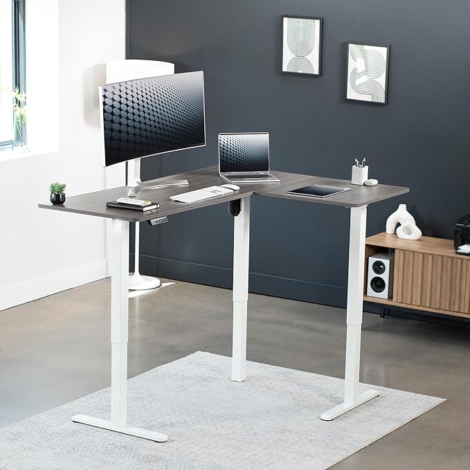 VIVO Electric Corner 63 x 47 inch L-Shaped Standing Desk, Memory Height - Image 8