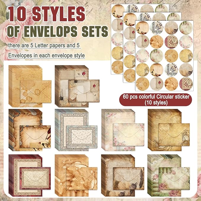 TaoBary 160 Pcs Stationery Paper Set 50 Double Sided Stationery Papers - Image 3
