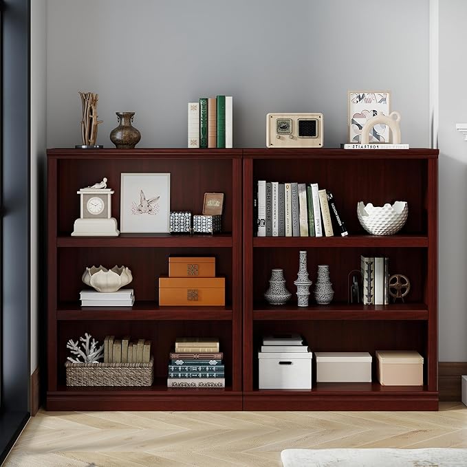 Bevfint 43 in Tall Bookcase, 3-Tier Bookshelf Open Storage, 33 inch Wide Floor - Image 3