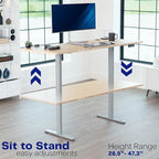 VIVO Heavy Duty Dual Motor Electric Sit Stand Desk Frame, 220 lbs Capacity up - Image 8