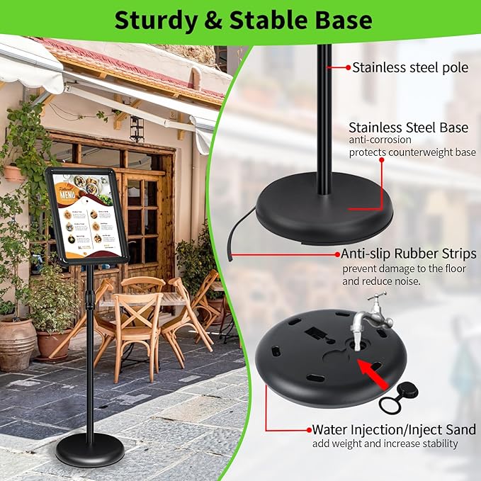 INNOVSIGN 6Packs Adjustable Pedestal Sign Holder Stand 8.5''x11'', Floor - Image 5