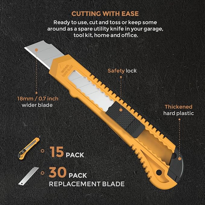Nicpro 15 Pack Utility Knives - Image 2