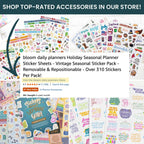 bloom daily planners Metallic Calendar Essentials Planner Stickers - 8 Sheets, 1629 Stickers Per Pack! - Aesthetic Monthly Headings, Dates, Icons, Etc. - Gold Foil