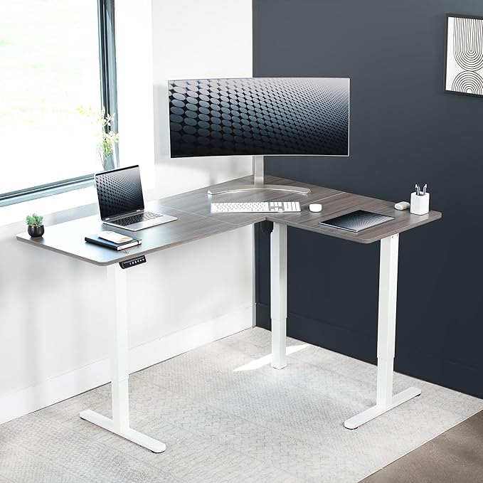 VIVO Electric Corner 63 x 47 inch L-Shaped Standing Desk, Memory Height - Image 2