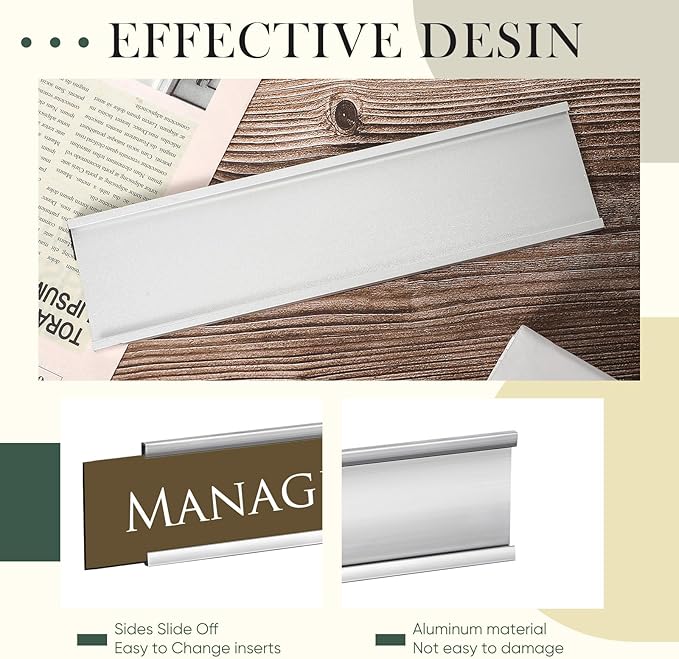 36 Pack Leifide Name Plates for Doors, 2 x 8 Inches Aluminum Office Name Plate - Image 4