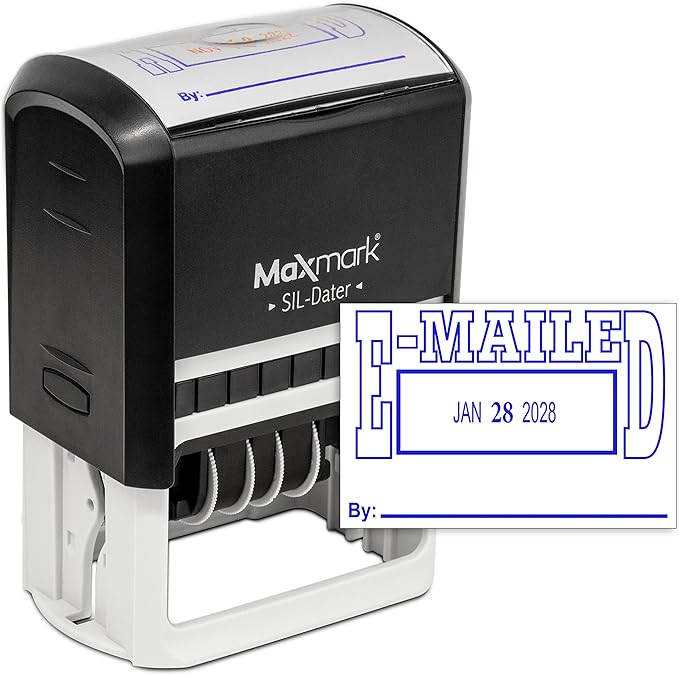 MaxMark Large Self-Inking Rubber Date Office Stamp by Maxmark