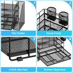 Marbrasse Desk Organizer and Accessories，4-Tier Paper Letter Tray Organizer - Image 3
