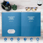 FILE-EZ Two-Pocket Folders, Light Blue, Textured Paper, Letter Size - Image 2
