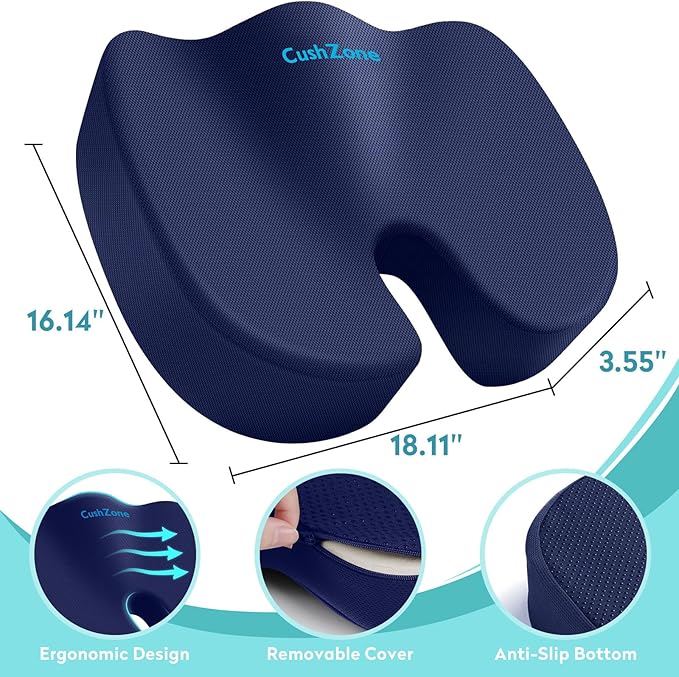Office Chair Seat Cushion, Cooling Gel Enhanced Memory Foam Cushion - Image 3