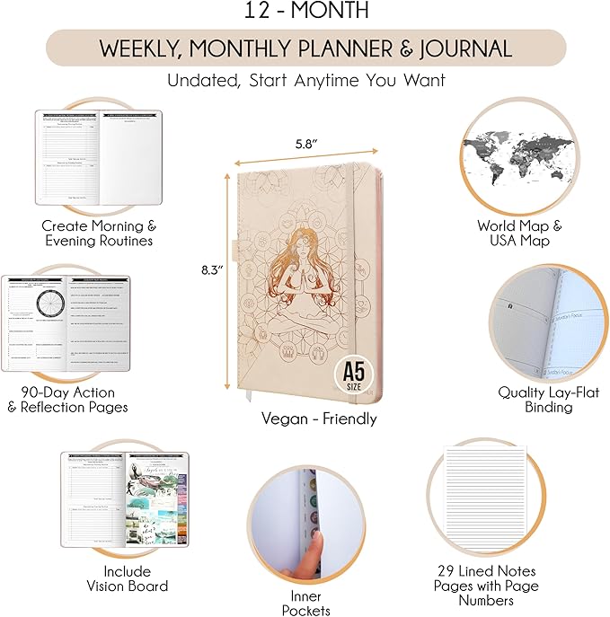 Life & Goal Planner – Undated Daily, Weekly & Monthly Organizer - Image 2