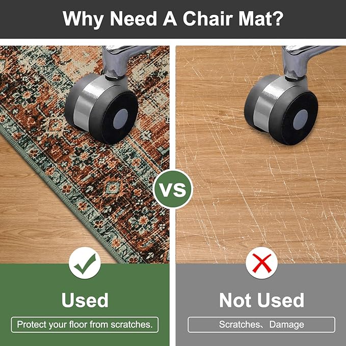 Anidaroel 36"x48" Chair Mat for Hardwood Floor/Tile Floor, Desk Chair Mat for - Image 4