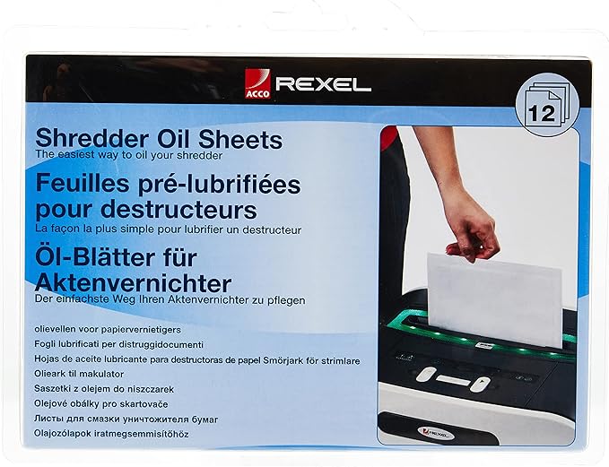 Rexel Shredder Oil Sheets, A5 Size, Shredder Maintenance by Rexel