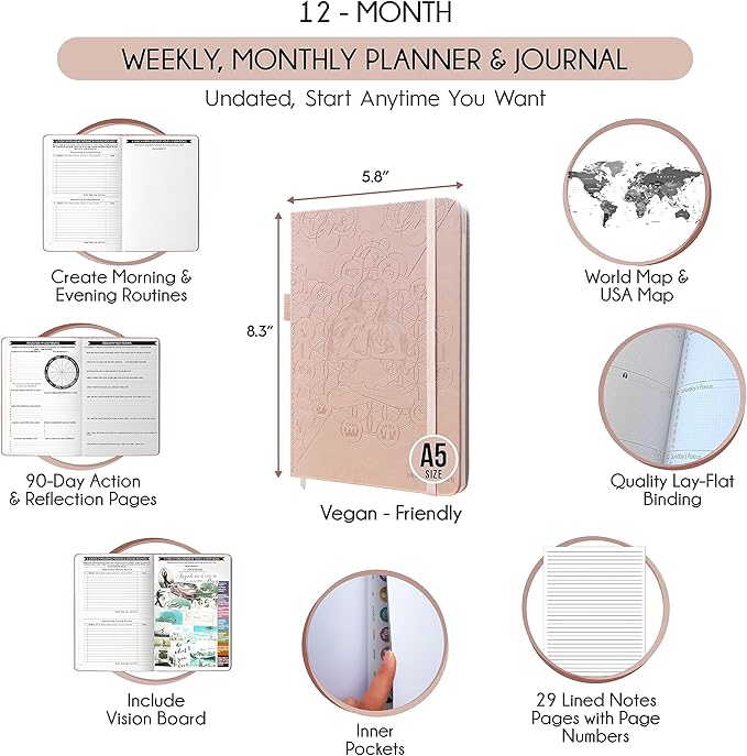 Life & Goal Planner – Undated Daily, Weekly & Monthly Organizer - Image 2