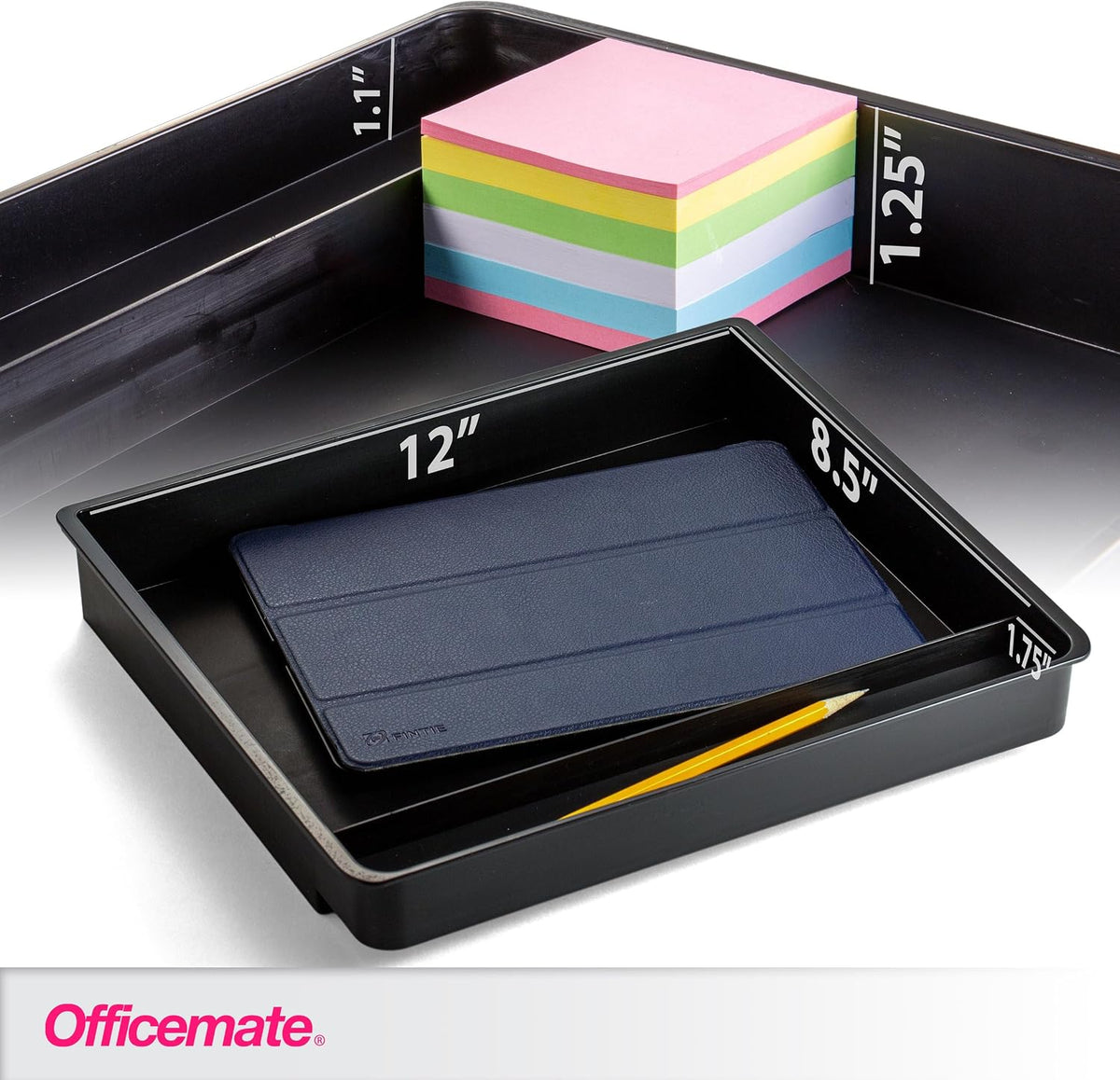 Officemate Large Self-Adhesive Under Desk Drawer, Black, 12.5" x 10.75&q...