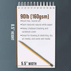 U.S. Art Supply 5.5”x8.5 Premium Heavy-Weight Paper Spiral Bound Sketch Book: - Image 3