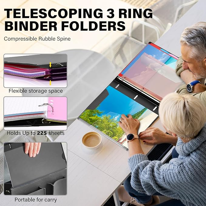 WOT I Telescoping Project Organizer 2-Pack, Refillable 3 Ring Binder - Image 2