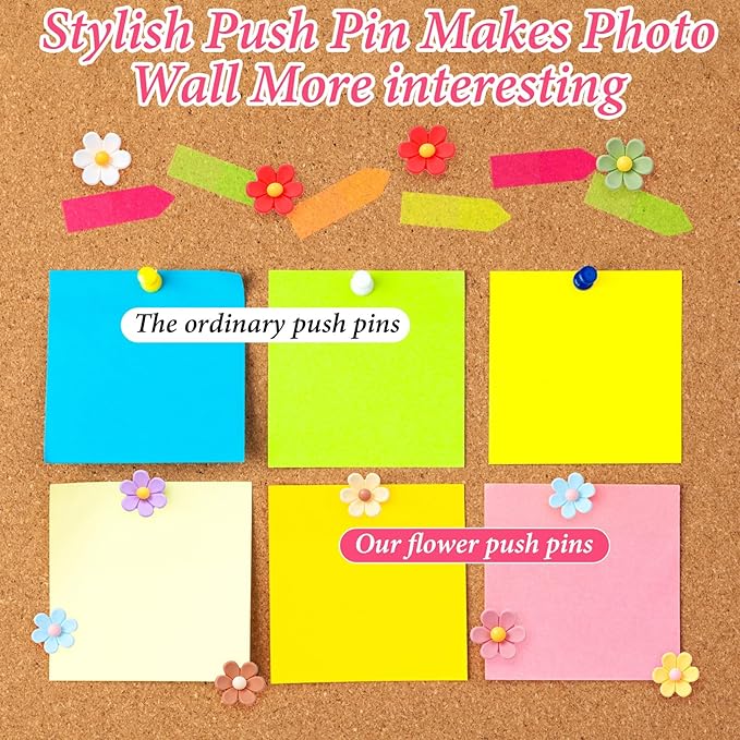 50Pcs Flower Push Pins for Cork Board Decorative Cute Push Pins for Bulletin - Image 5