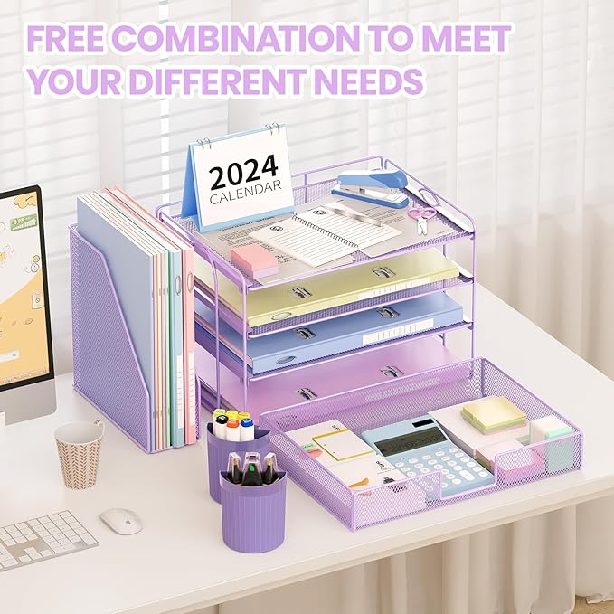 OPNICE Desk Organizer, 4-Tier Desktop File Organizer - Image 5