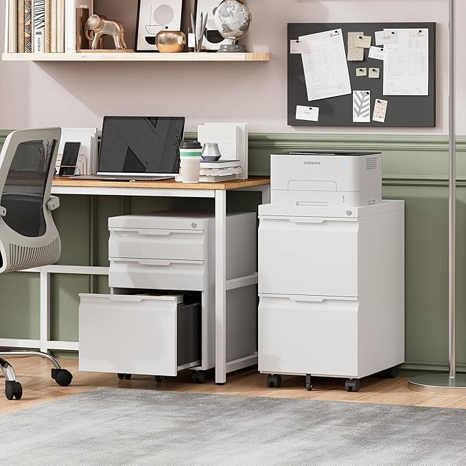 LONGLINK 3 Drawer Mobile File Cabinet - Image 2