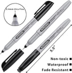 WOSWEL Permanent Markers Bulk, Ultra Fine Point, 48 Pack Black Permanent Marker - Image 6