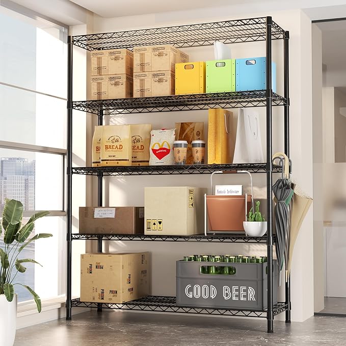 SINGAYE 5 Adjustable Heavy Duty Garage Shelving Wire Shelves Metal Standing - Image 7