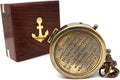 Be Strong and Courageous, Do Not Be Afraid Brass Engraved Compass by USHandicrafts