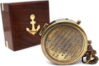 Be Strong and Courageous, Do Not Be Afraid Brass Engraved Compass by USHandicrafts