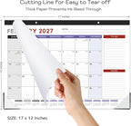 2027 Desk Calendar - July 2026 - December 2027, 17" x 12" Large Desk Calendar 2026-2027, 18 Months Desk Calendar, Desk Pad, Elegant Design