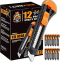 REXBETI 12-Pack Utility Knife, Retractable Box Cutter by REXBETI