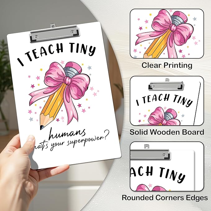 APIILVPQ Teacher Clipboard, Teacher's Day Appreciation Gifts Wooden Clip Boards - Image 4