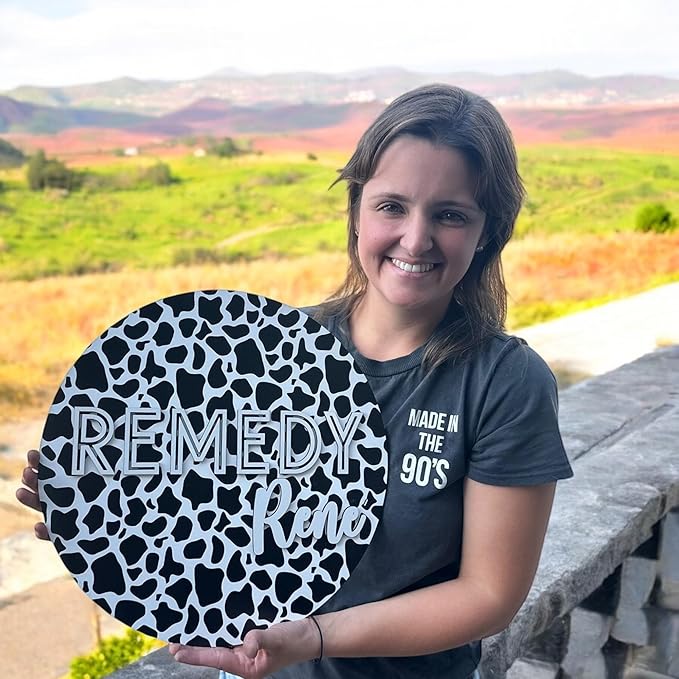 Custom Nursery Name Sign, cow theme nursery sign, girls nursery wall decor - Image 2