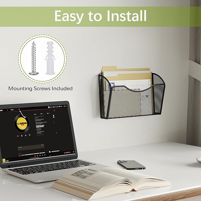 EasyPAG Single Pocket Wall File Organizer, Mesh Hanging File Folder Organizer - Image 5