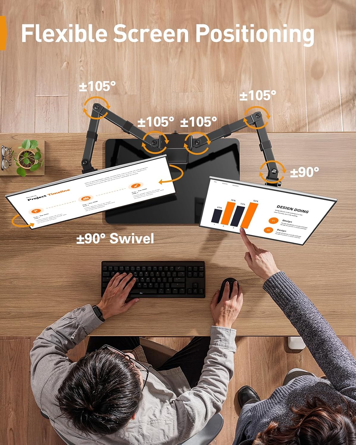 perlegear dual monitor stand with power strip, freestanding, package contents